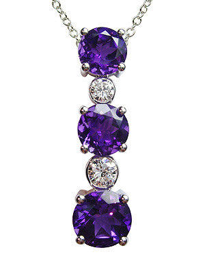 Amethyst and Diamond Pendant