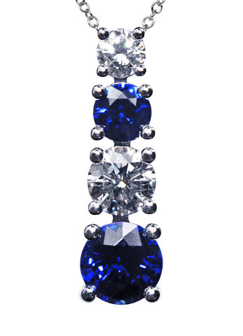 Graduated Diamond and Sapphire Pendant