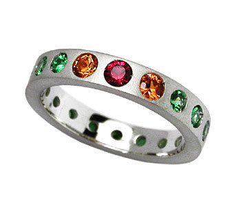 Multicolor Garnet Ring