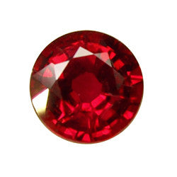 1.05 carat round faceted Burma ruby.