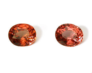 1.56 cttw Fancy Mango Sapphire Oval Pair