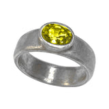 Oval Yellow Sapphire in 18k White Gold