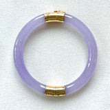 Vintage Lavender Jade & 14k Gold Bangle