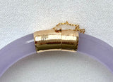 Vintage Lavender Jade & 14k Gold Bangle