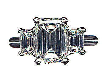 3 Stone Emerald Cut Ring