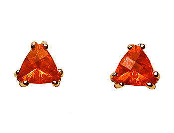 Triangular Fire Opal Stud Earrings