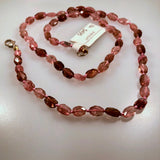 Robin Rotenier 16” faceted pink tourmaline bead necklace with sterling silver lobster clasp.