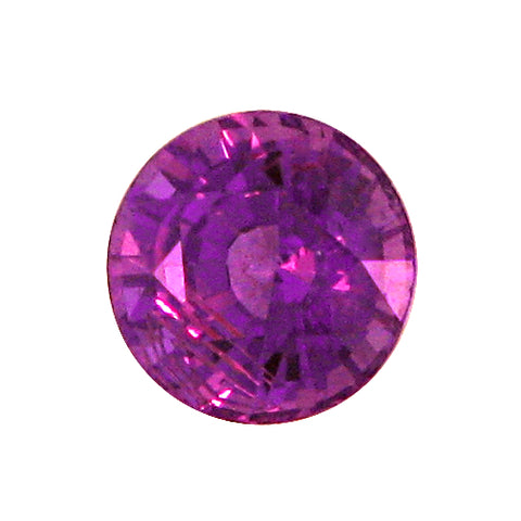 1.04 carat round faceted purple sapphire.