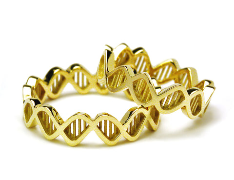 Sculptural Double Helix DNA Ring