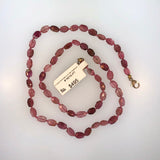 Robin Rotenier 16” faceted pink tourmaline bead necklace with sterling silver lobster clasp.